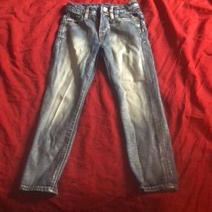 Girls jeans with Silver paint look